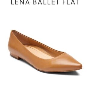 Lena Pointed Ballet Flat in Tan Leather